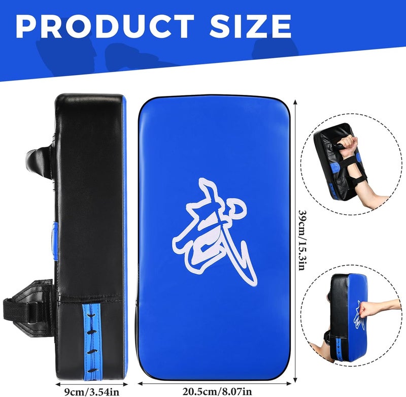 Poen 3 Pcs Taekwondo Kick Pads Muay Thai MMA Karate Sparring Gear Martial Arts Kickboxing Training Pads Punching Striking Target Equipment PU Leather Paddles Strike Curved Kick Shield - Image 3